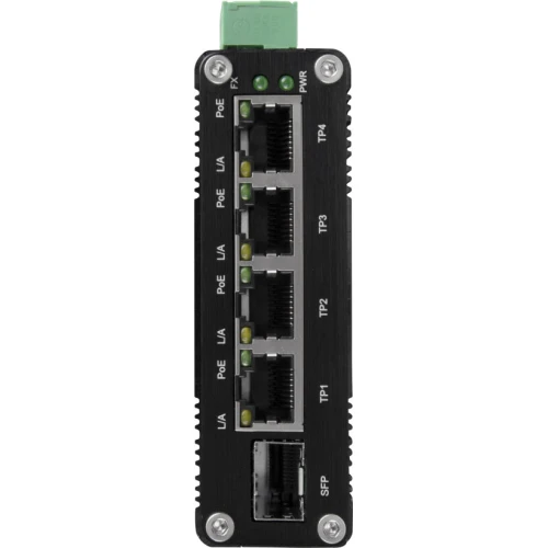 4-portars industriell PoE-switch för DIN-skena BCS-ISP04G-1SFP