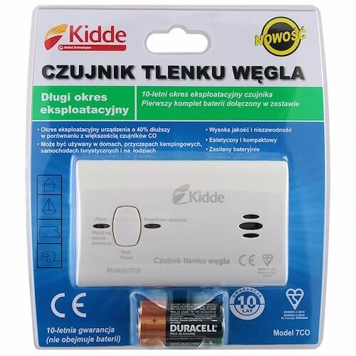 Czujnik w opakowaniu: Czujnik czadu tlenku węgla Kidde 7CO 