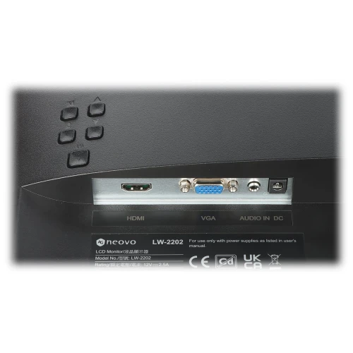NEOVO/LW-2202 21.5" monitor med VGA, HDMI, ljud