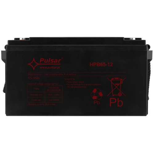 Akumulator för buffertströmförsörjningar 65Ah/12V HPB65-12 PULSAR