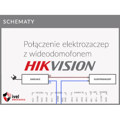 Anslutning för elektrisk dörröppnare för DS-KIS202, DS-KIS101-P, DS-KIS603-P, DS-KIS604-S, DS-KIS703-P Hikvision videodörröppningssystem