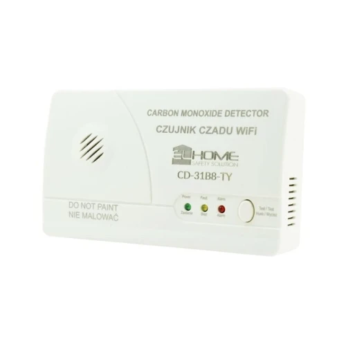 WiFi Kolmonoxidsensor "EL HOME" CD-31B8-TY - fristående, DC 4,5V (3x LR6), test 300 ppm, Tuya-appen, B81A431