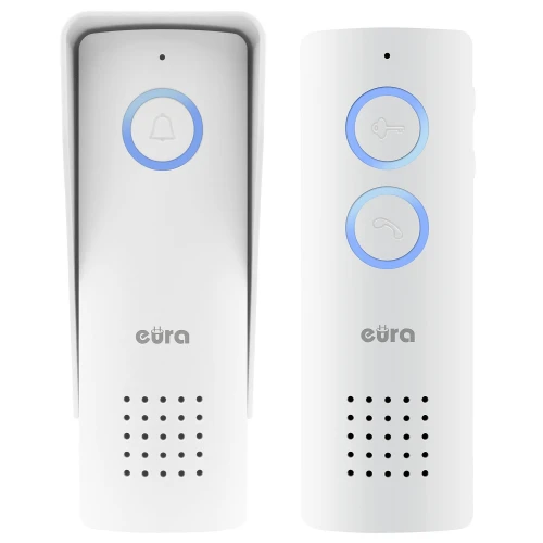EURA ADP-80A3 trådlös dörrtelefon - vit, 426~440 MHz, räckvidd upp till 100m, stöd för 1 ingång