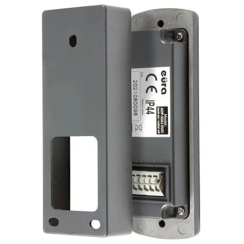 EURA ADP-32A3 "DUO" 2-familjs porttelefon i grafit-silver med liten extern kassett, INTERCOM
