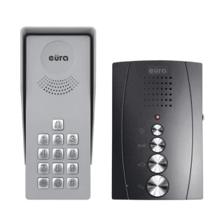 EURA ADP-38A3 ENTRA intercom set i grafit för enkel familj med högtalande kassett och kodare