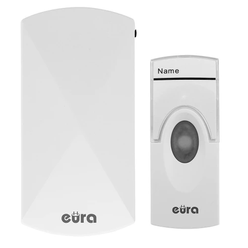 EURA WDP-05A3 trådlös dörrklocka - vit, kodad, möjlighet till utbyggnad, strömförsörjning 230V/50 Hz