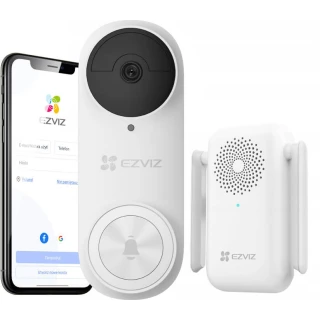 Wifi trådlös dörrklocka Ezviz DB2 Pro + Gong