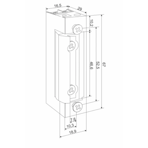 Elektromagnetisk dörrhållare ŁUCZNIK 1433RF 12-24V AC/DC med minne
