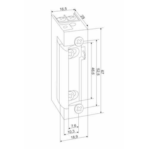 Elektromagnetisk dörrhållare ŁUCZNIK 1428 12-24V AC/DC med brytare