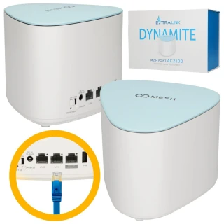 Extralink Dynamite C21 | Mesh-nätverksutvidgningsmodul | AC2100, MU-MIMO, Hemma Mesh WiFi-system