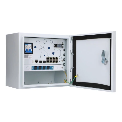 Extralink Minos | Extern PoE-switch | 8x RJ45 1000Mb/s PoE, 2x SFP, 200W, L2, aktiv kylning
