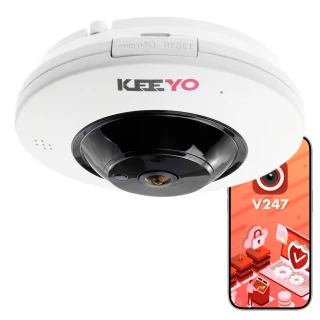 FISHEYE IP trådlös kamera KEEYO LV-P-IP4M2FE 4Mpx IR 25m 180 grader
