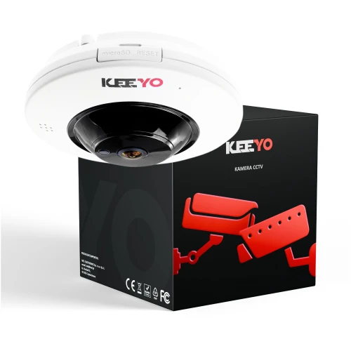 FISHEYE IP trådlös kamera KEEYO LV-P-IP4M2FE 4Mpx IR 25m 180 grader
