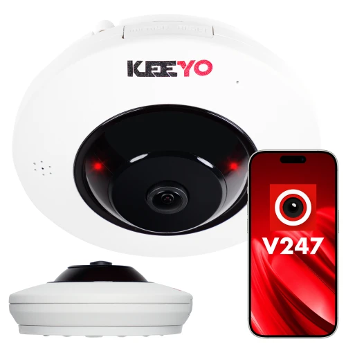 FISHEYE IP trådlös kamera KEEYO LV-P-IP4M2FE 4Mpx IR 25m 180 grader