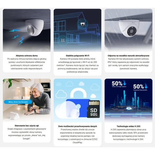 Domekamera CS-H4 4Mpx, IR 30m EZVIZ