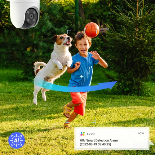 WiFi-roterande kamera EZVIZ H8c 2K+ Smart detektering, spårning