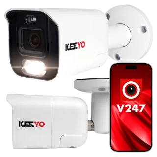 IP-tubkamera KEEYO LV-V-IP5M25TF-ADC 5Mpx, aktiv avskräckning, hybridbelysning IR/LED