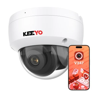 Vandalresistent kupolkamera IP KEEYO LV-V-IP8M30DF-IK 8Mpx, IR 30m, IK10, smarta funktioner