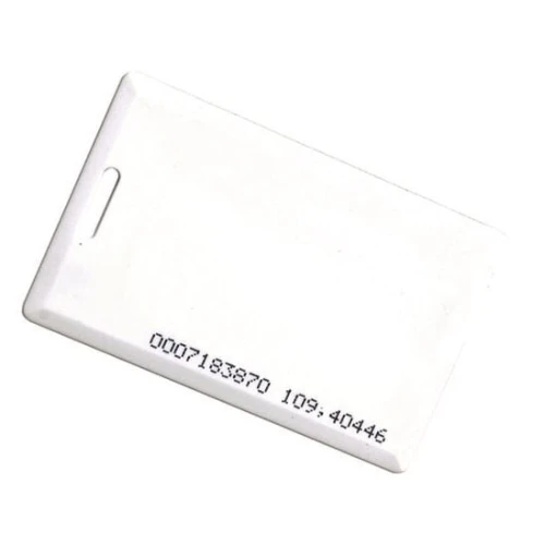 RFID-kort EMC-01 125kHz 1,8mm med nummer (8H10D+W24A) vit med hål laminat
