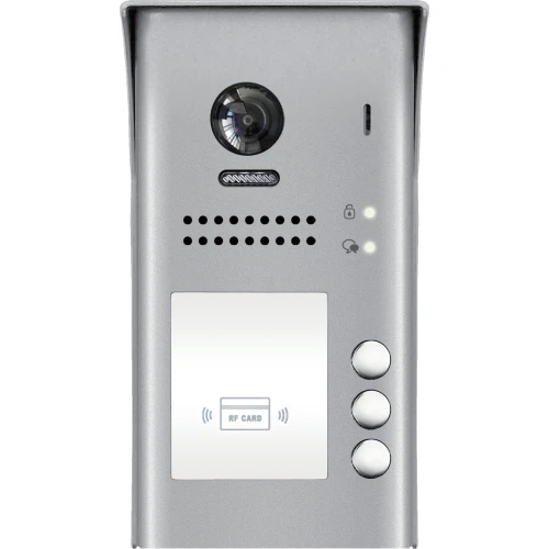 Yttermodul för EURA VDA-84A5 2EASY video dörrtelefon, yta monterad, tre-lägenhets fisheye med närhet kortfunktion