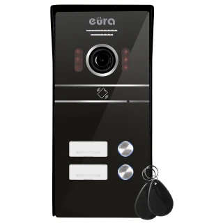 Yttre kassett för videodörrtelefon EURA VDA-62C5 - dubbel familj, svart, 1080p kamera