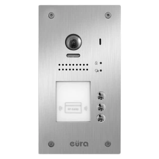 Yttre kassett för EURA VDA-91A5 "2EASY" porttelefon, för tre lägenheter, infälld, med närkortsfunktion