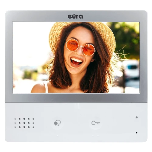 EURA PRO IP VIP-01A5 Monitor - 7" skärm, vit, handsfree, pekskärm