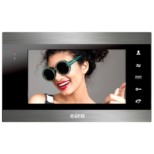 Eura VDA-01C5 svart LCD 7'' AHD bildminne monitor