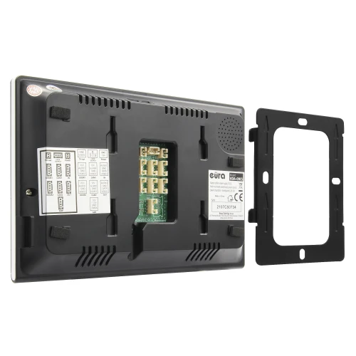 EURAs VDA-09C5 skärm - svart, pekskärm, LCD 7'', FHD, bildminne, SD 128GB, utbyggnad upp till 6 skärmar
