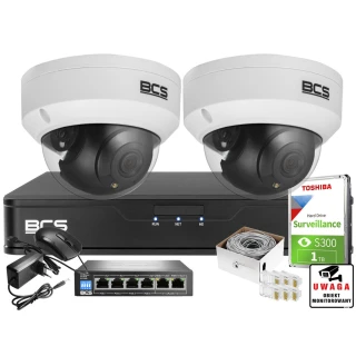 Övervakning av företagets butikshem H.265+ BCS Point 2x Kamera BCS-P-DIP15FSR3 1TB