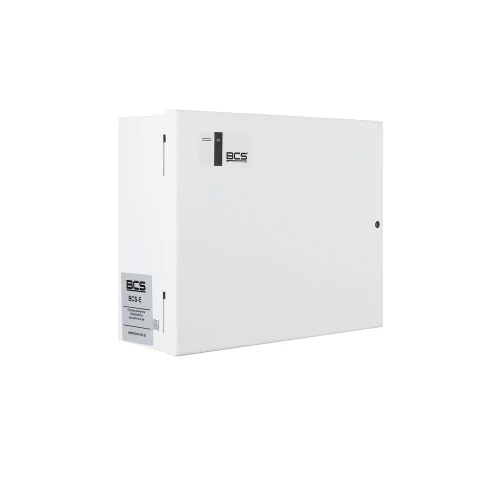 Biała, prostokątna obudowa wewnętrzna z logo BCS na przedniej stronie. Posiada małe, czarne pokrętło po prawej stronie.
