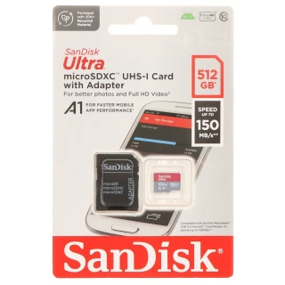 Minne kort SD-MICRO-10/512-SANDISK microSD UHS-I, SDXC 512GB SANDISK