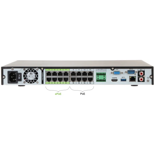 IP-registrator NVR5216-16P-4KS2E 16 kanaler +16-portars POE-switch DAHUA