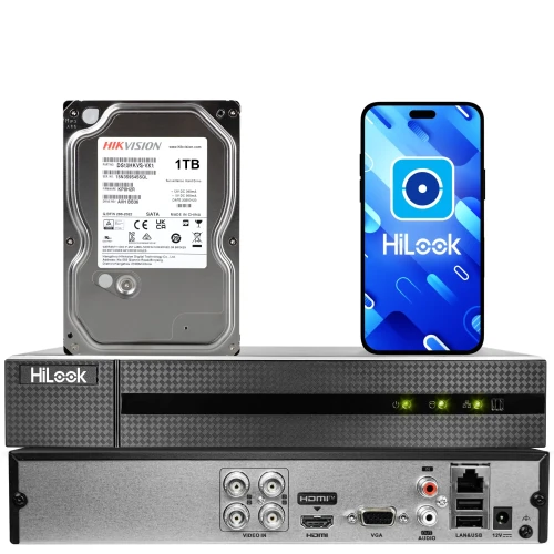 HiLook by Hikvision hybrid DVR DVR-4CH-5MP med 1TB hårddisk