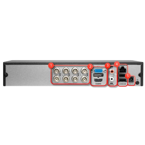 DVR-8CH-5MP Hybrid digital inspelare för övervakning HiLook av Hikvision