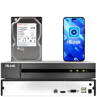 HiLook by Hikvision IP-inspelare NVR-8CH-5MP med 2TB hårddisk