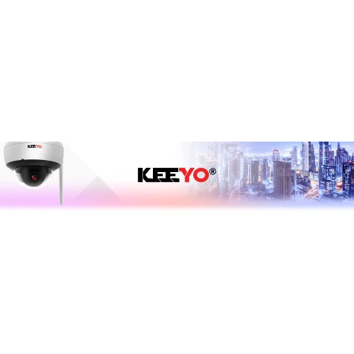 Keeyo trådlös nätverksdomkamera IP wifi 4 MPx IR 30m