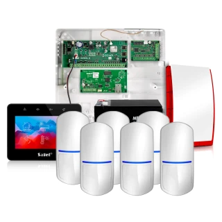 Satel Integra 32 larmsystem, Svart, 6x sensor, Mobilapp, Notifiering
