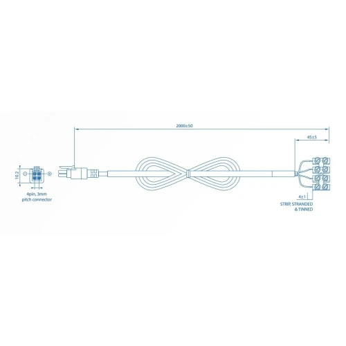 Teltonika strömkabel | Strömkabel | med 4-vägs skruvklämma, PR2FK20M
