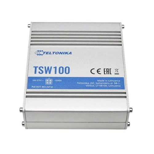 Teltonika TSW100 | PoE-switch | 5x RJ45 1000Mb/s, 4x PoE, 60W