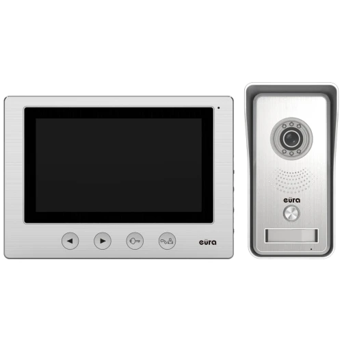Videodörrtelefon EURA VDP-33A3 LUNA skärm 7, stöd för 2 ingångar, bildminne, närhetsnyckelläsare
