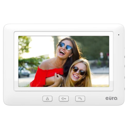 Videodörrtelefon EURA VDP-58A3 vit färg monitor 7”