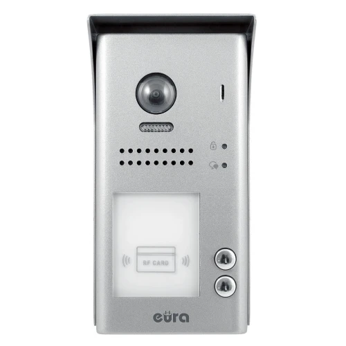 Videodörrtelefon EURA VDP-70A5/N BLACK "2EASY" - för två familjer, 2x LCD 7", svart, närhetsläsare Unique 125 kHz, yttre montering,