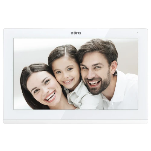 Videodörrtelefon EURA VDP-82C5 - tvåfamilj vit 2x LCD 7'' FHD, stöd för 2 kameraingångar 1080p RFID-läsare yta