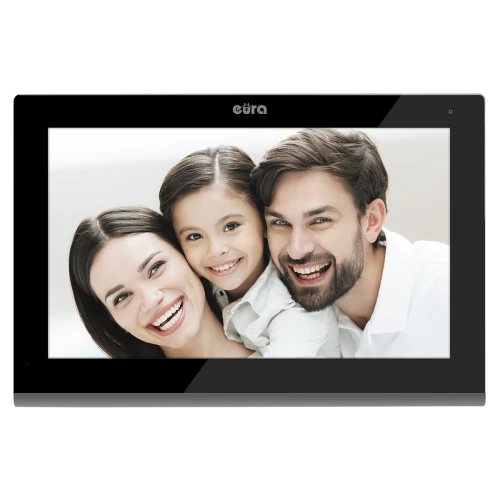 Videodörrtelefon EURA VDP-82C5 - dubbel familj svart 2x LCD 7'' FHD stöd för 2 ingångar kamera 1080p RFID-läsare yta