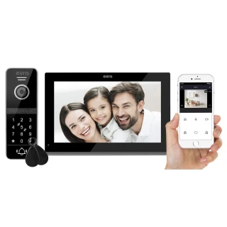 Videodörrtelefon EURA VDP-97C5 - svart, pekskärm, LCD 7'', AHD, WiFi, bildminne, SD 128GB