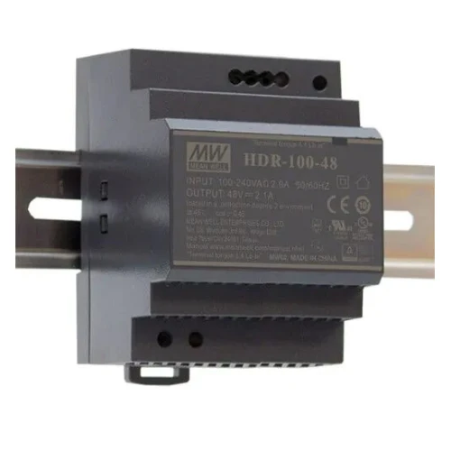 24VDC/3,83A HDR-100-24 MEAN WELL skenspårningsförsörjning