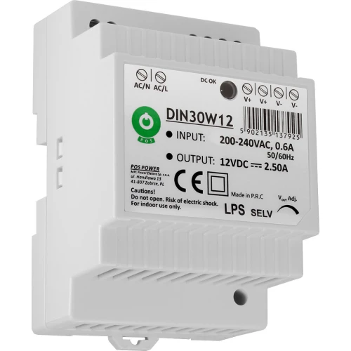DIN-skenströmförsörjning DIN30W12 12V