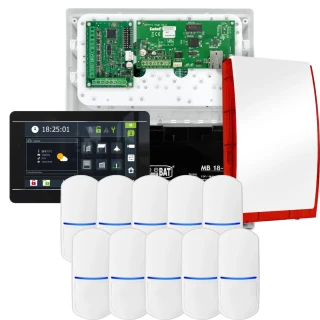 SATEL INTEGRA 32 larmpaket, 10x detektor, siren, svart manöverpanel INT-TSI-B