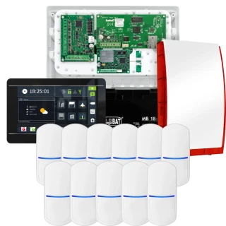 SATEL INTEGRA 32 larmsystem, 11x detektor, siren, svart manöverpanel INT-TSI-B, LTE-kommunikation